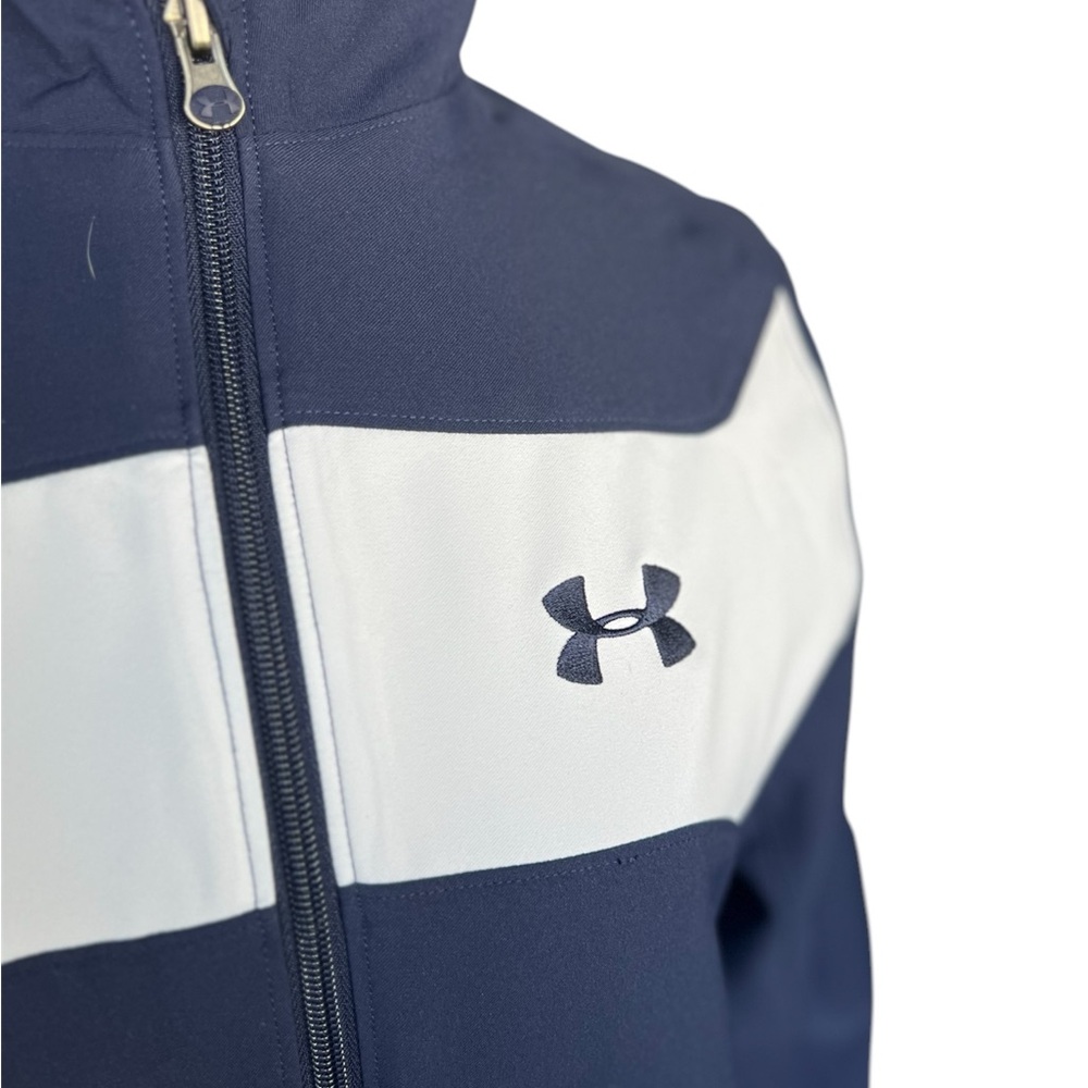 Under Armour Blue and White Performance Jacket with Color-Block Design - Picture 3 of 5